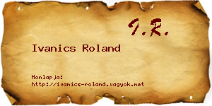 Ivanics Roland névjegykártya